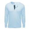 Danami Button Designed Long Sleeve T-Shirt- Light/Sky Blue