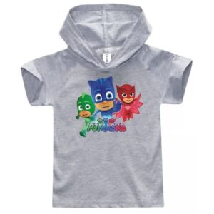Danami PJ Masks Children Hooded T-Shirt- Light Grey